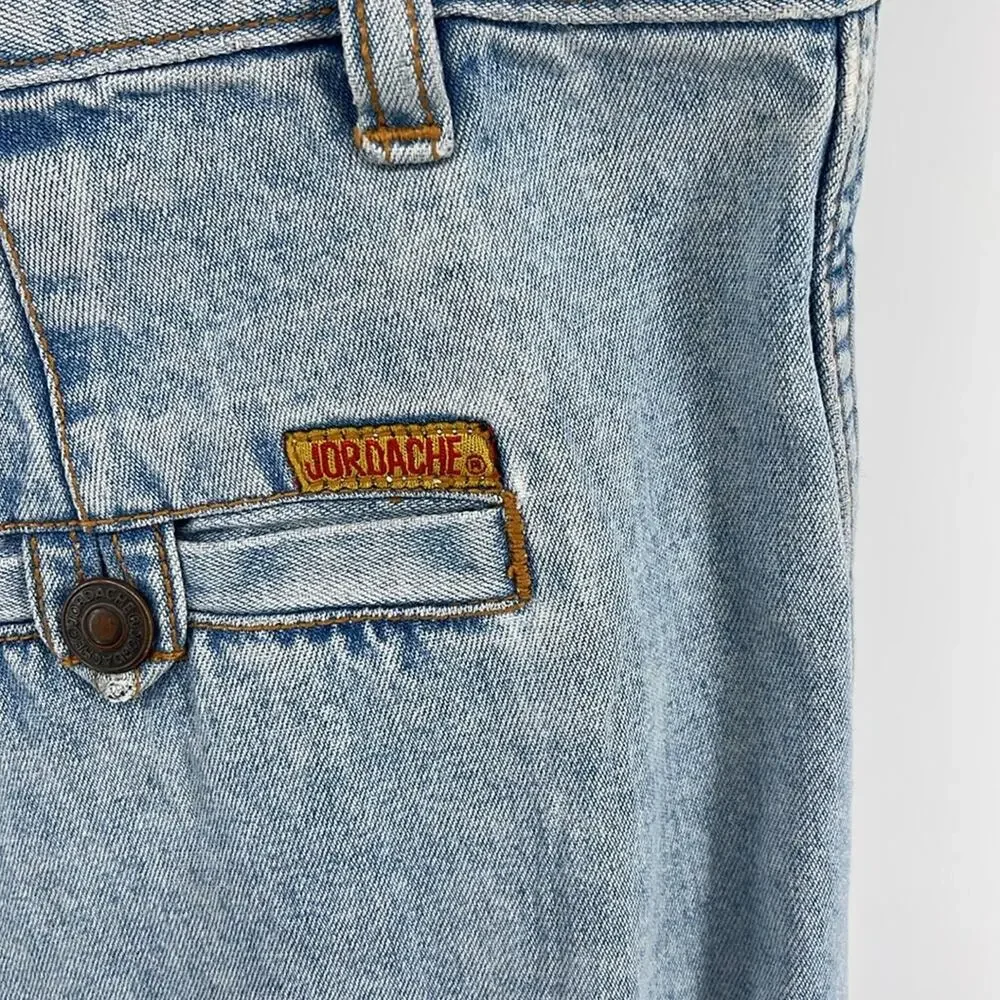 Vintage Jordache hi rise wide leg long inseam denim jean mom shorts sz 16